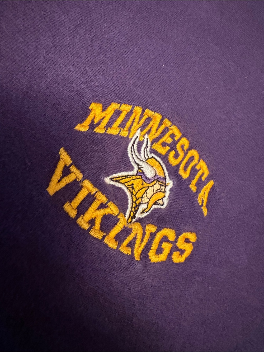 Minnesota Vikings Purple Short Sleeve Tee with Embroidered Logo